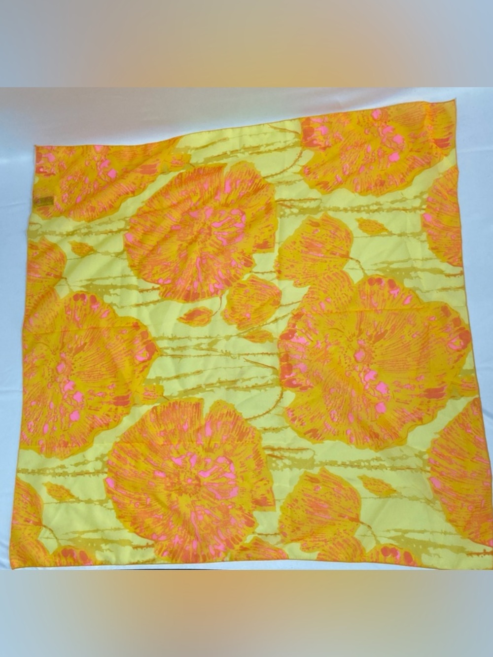 50s/60s Vibrant Vintage Nylon Floral Scarf